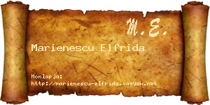 Marienescu Elfrida névjegykártya